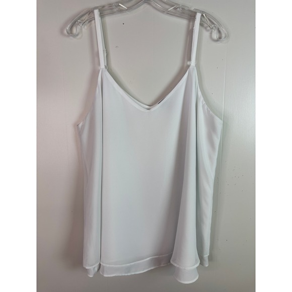 torrid Tops - Torrid Camisole Size 1X White V-Neck Adjustable Strap Chiffon Tank Women